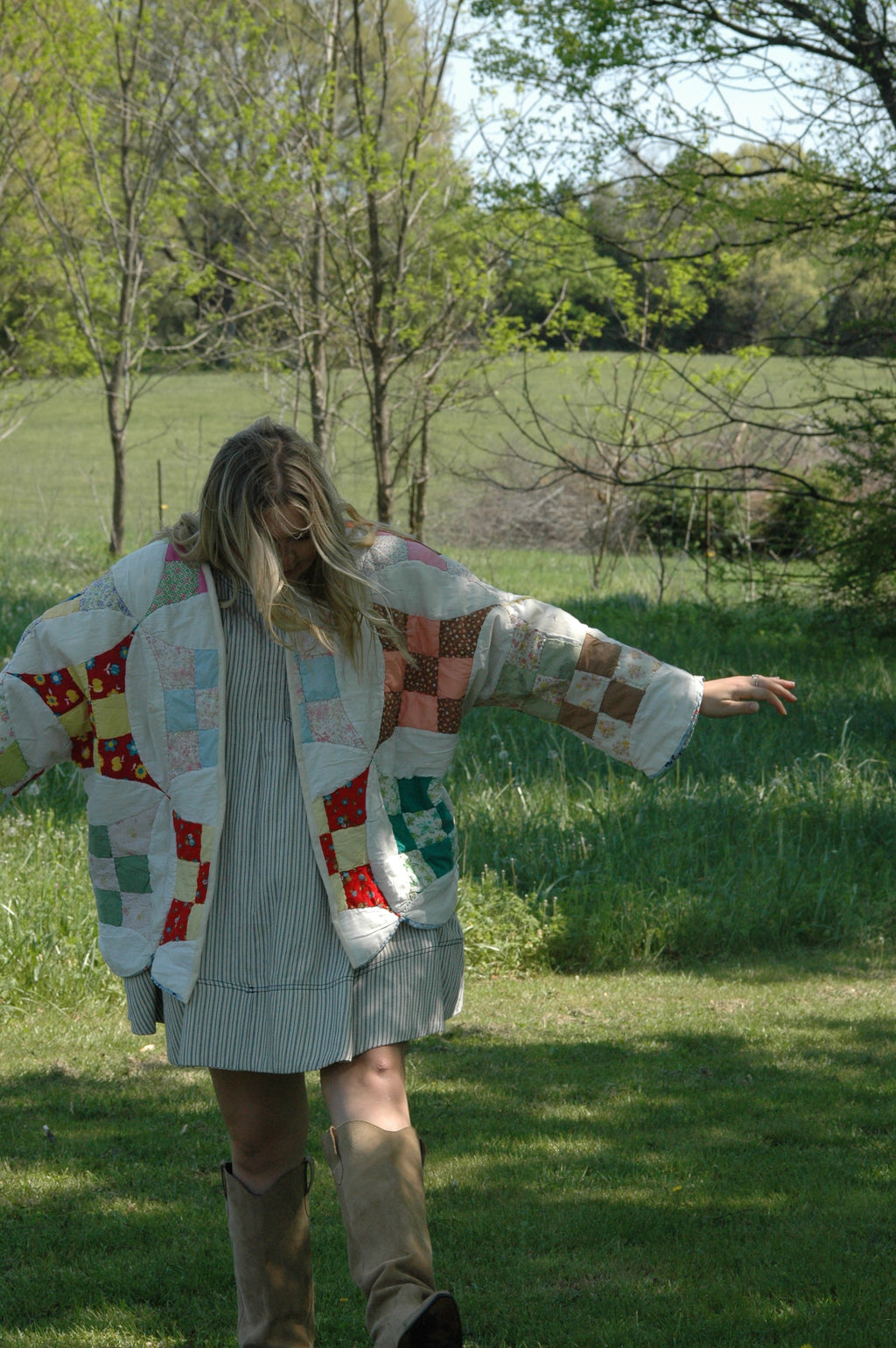 Vintage Glorified Nine Patch Quilted Jacket