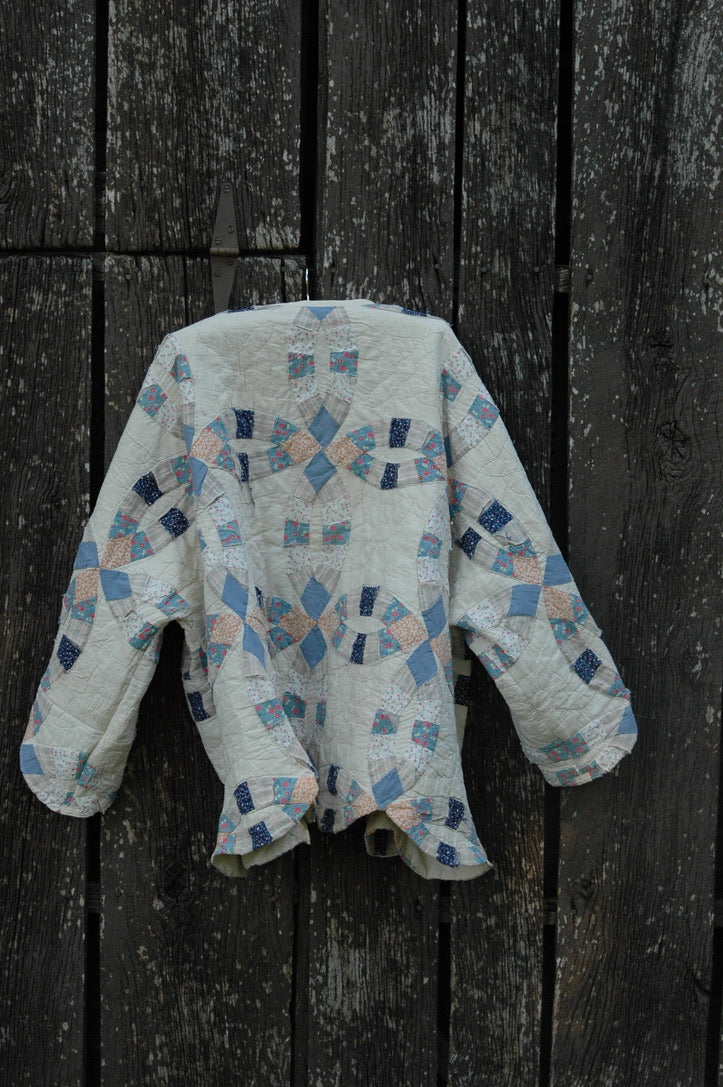 Vintage Cream Wedding Ring Quilted Jacket