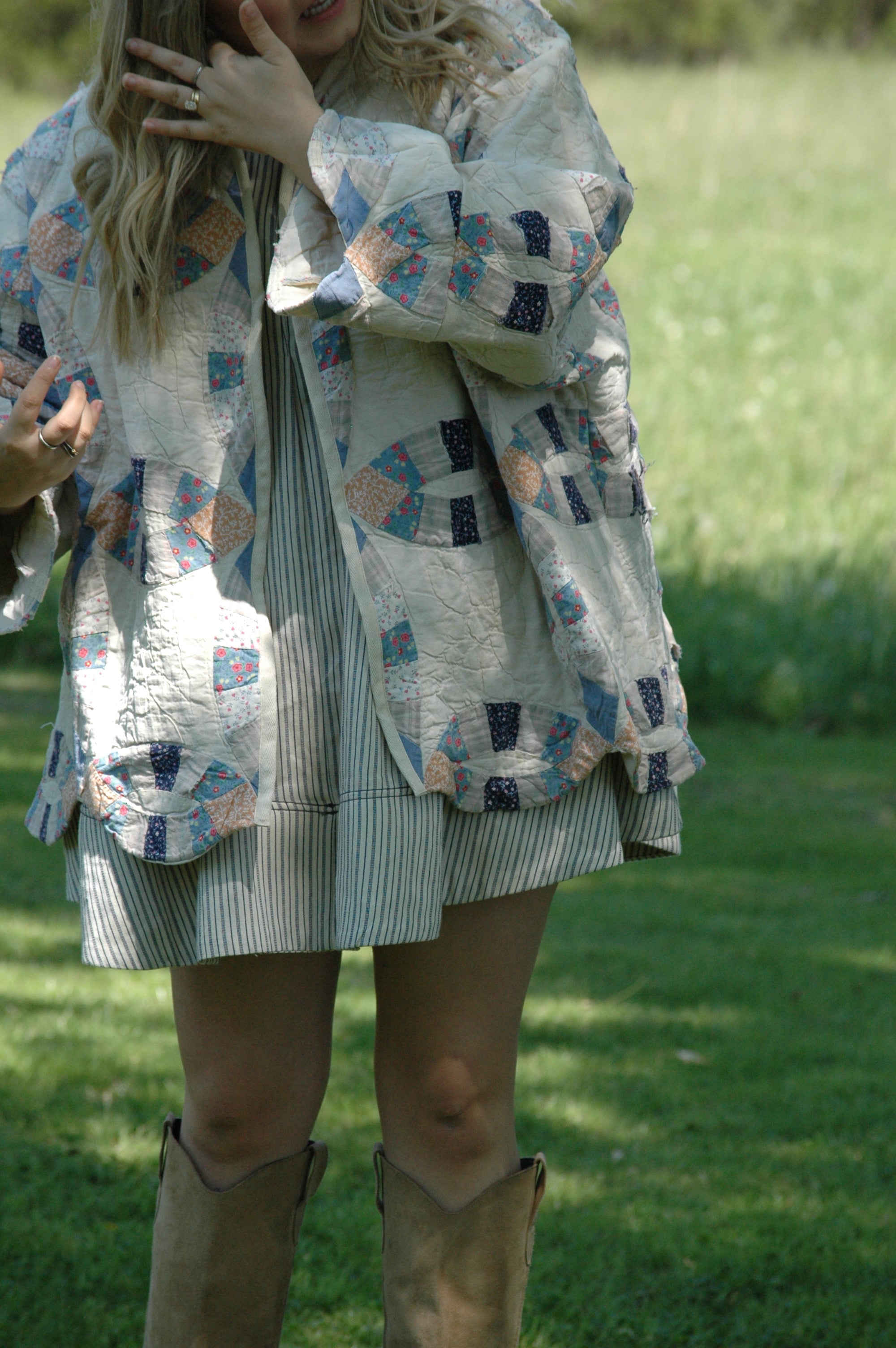 Vintage Cream Wedding Ring Quilted Jacket