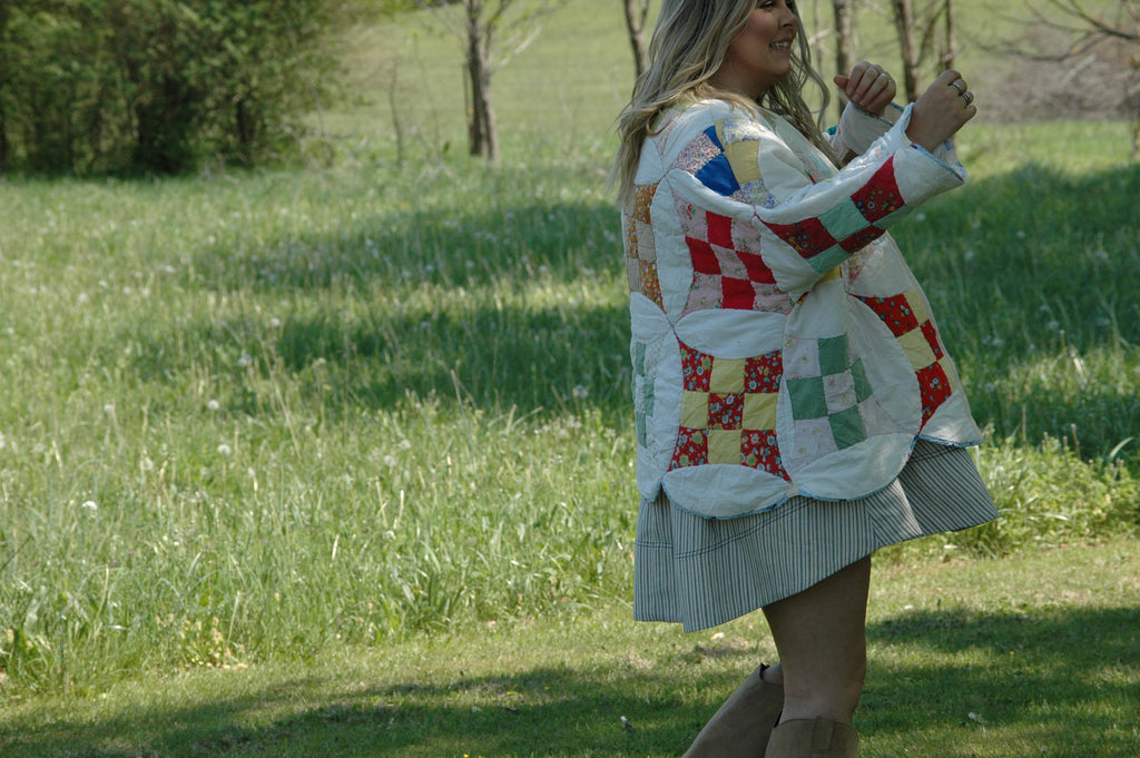 Vintage Glorified Nine Patch Quilted Jacket