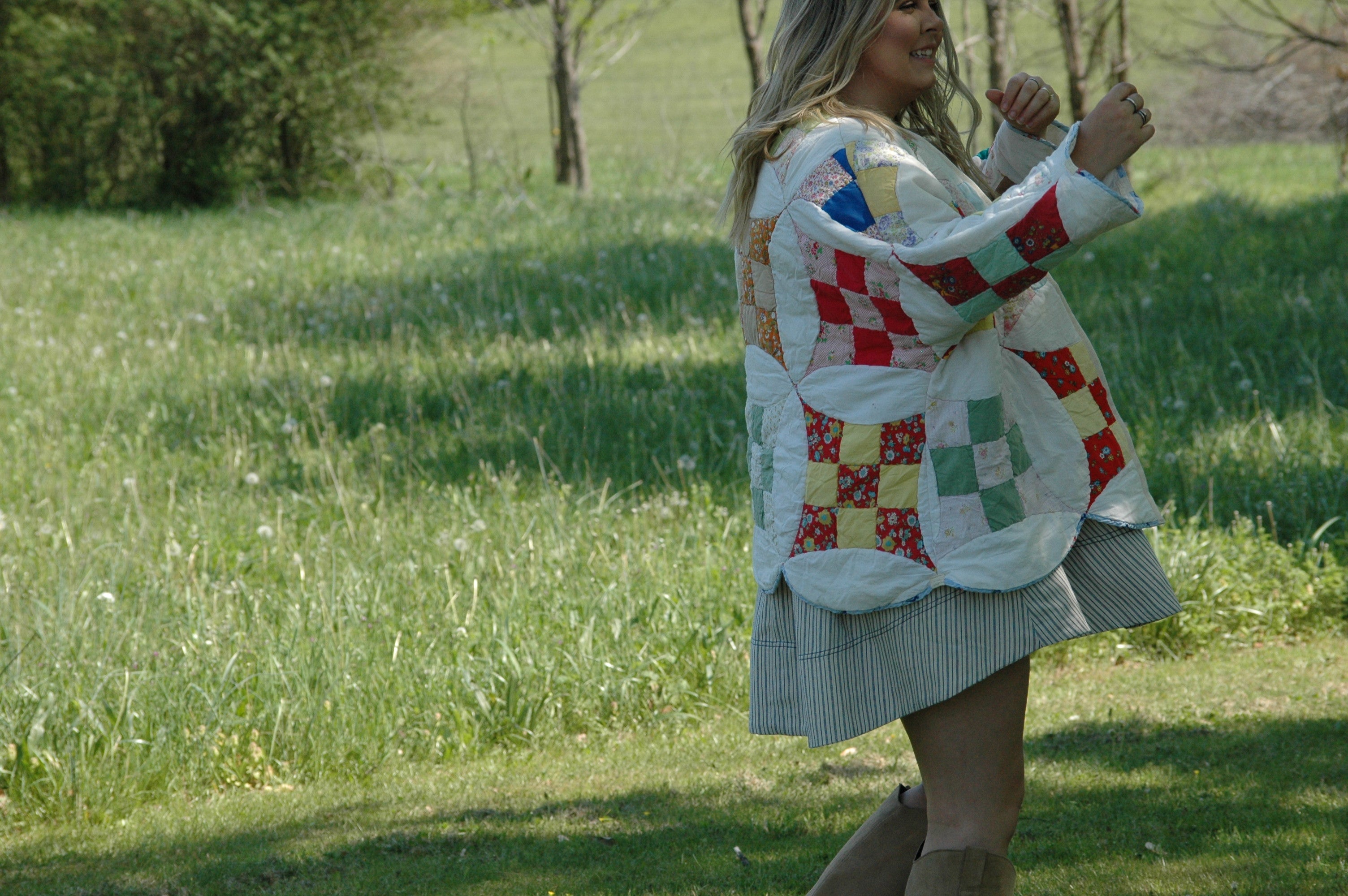 Vintage Glorified Nine Patch Quilted Jacket