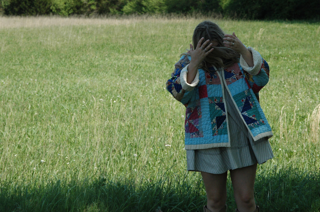 Vintage Block Pinwheel Quilted Jacket