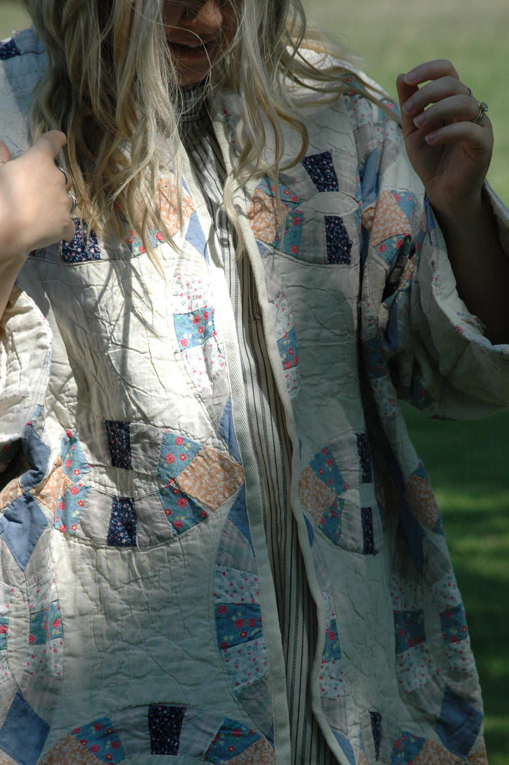 Vintage Cream Wedding Ring Quilted Jacket
