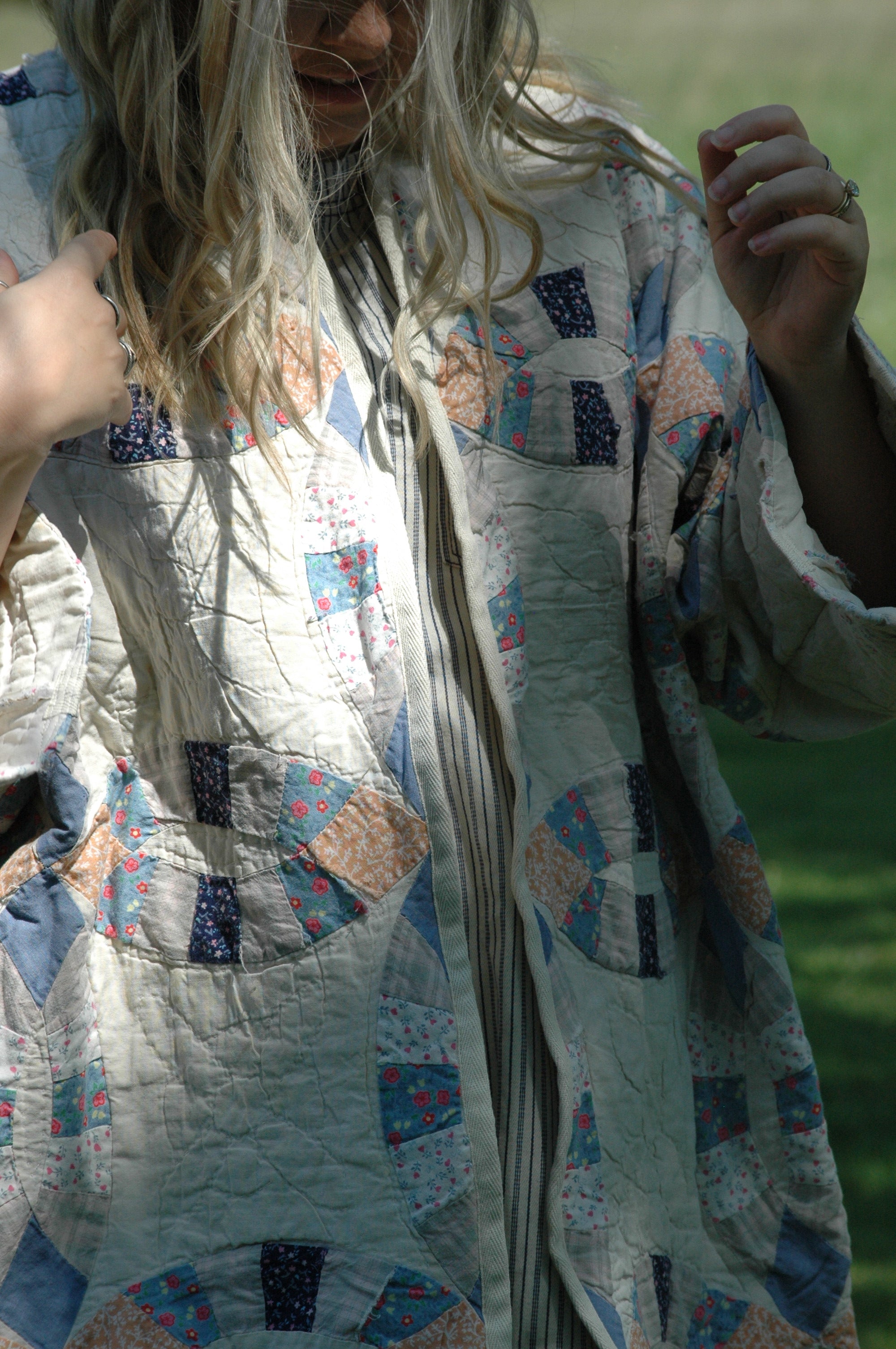 Vintage Cream Wedding Ring Quilted Jacket