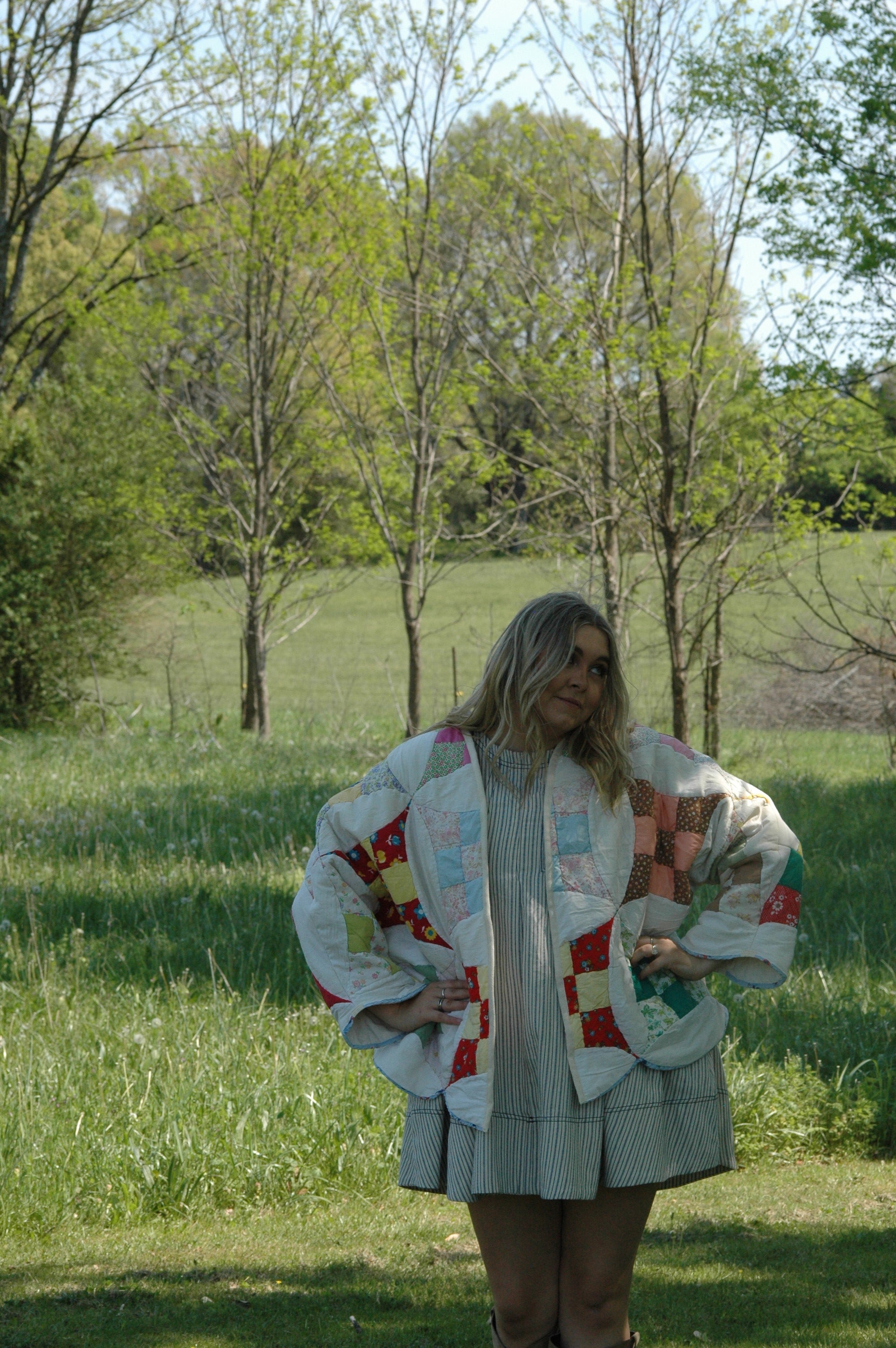 Vintage Glorified Nine Patch Quilted Jacket