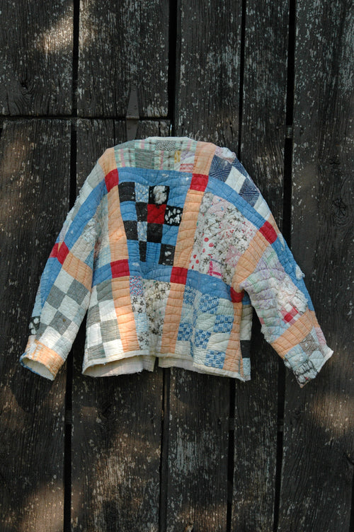 Vintage Block Patchwork Quilted Jacket