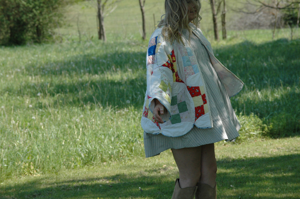 Vintage Glorified Nine Patch Quilted Jacket