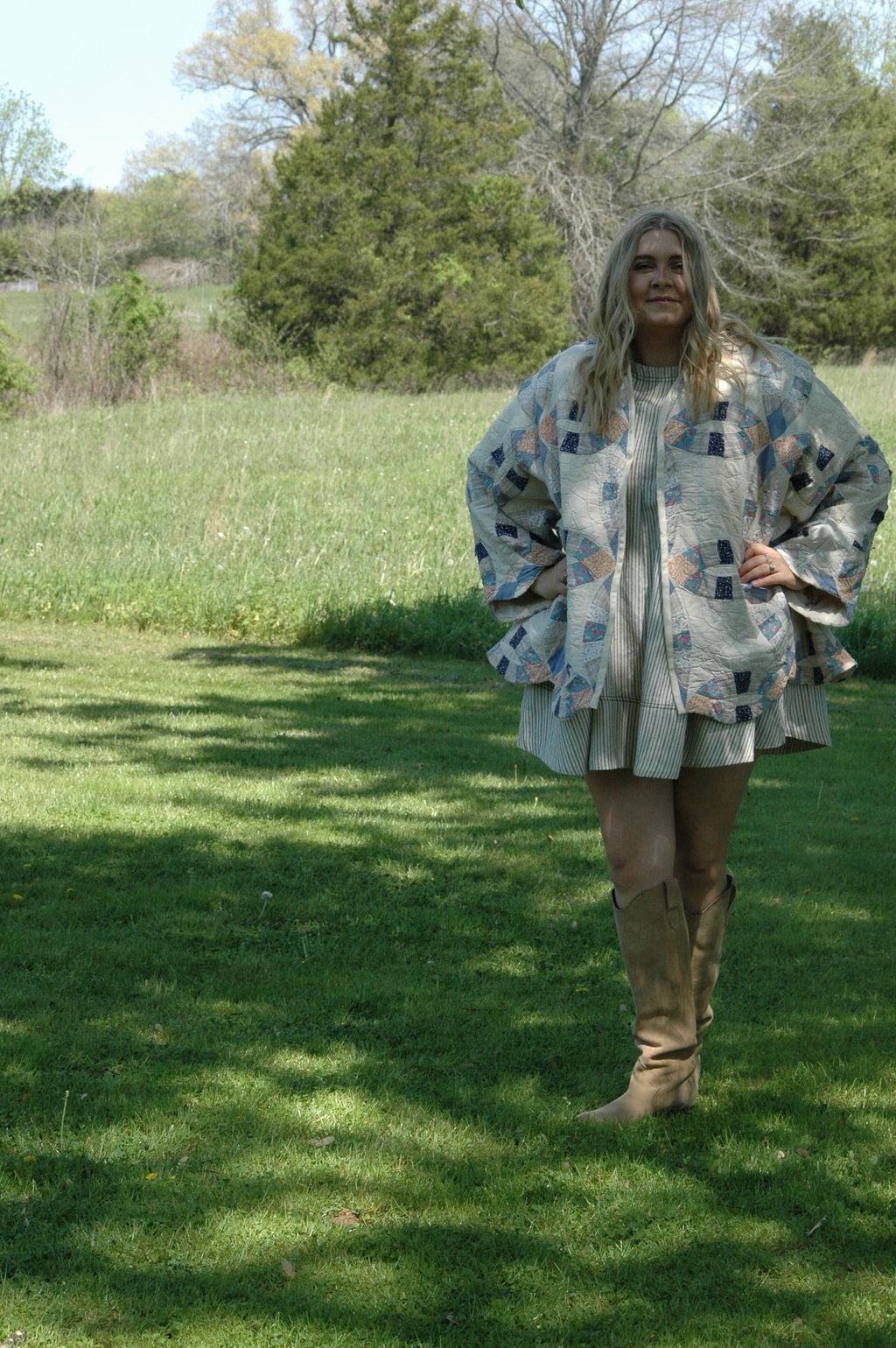 Vintage Cream Wedding Ring Quilted Jacket