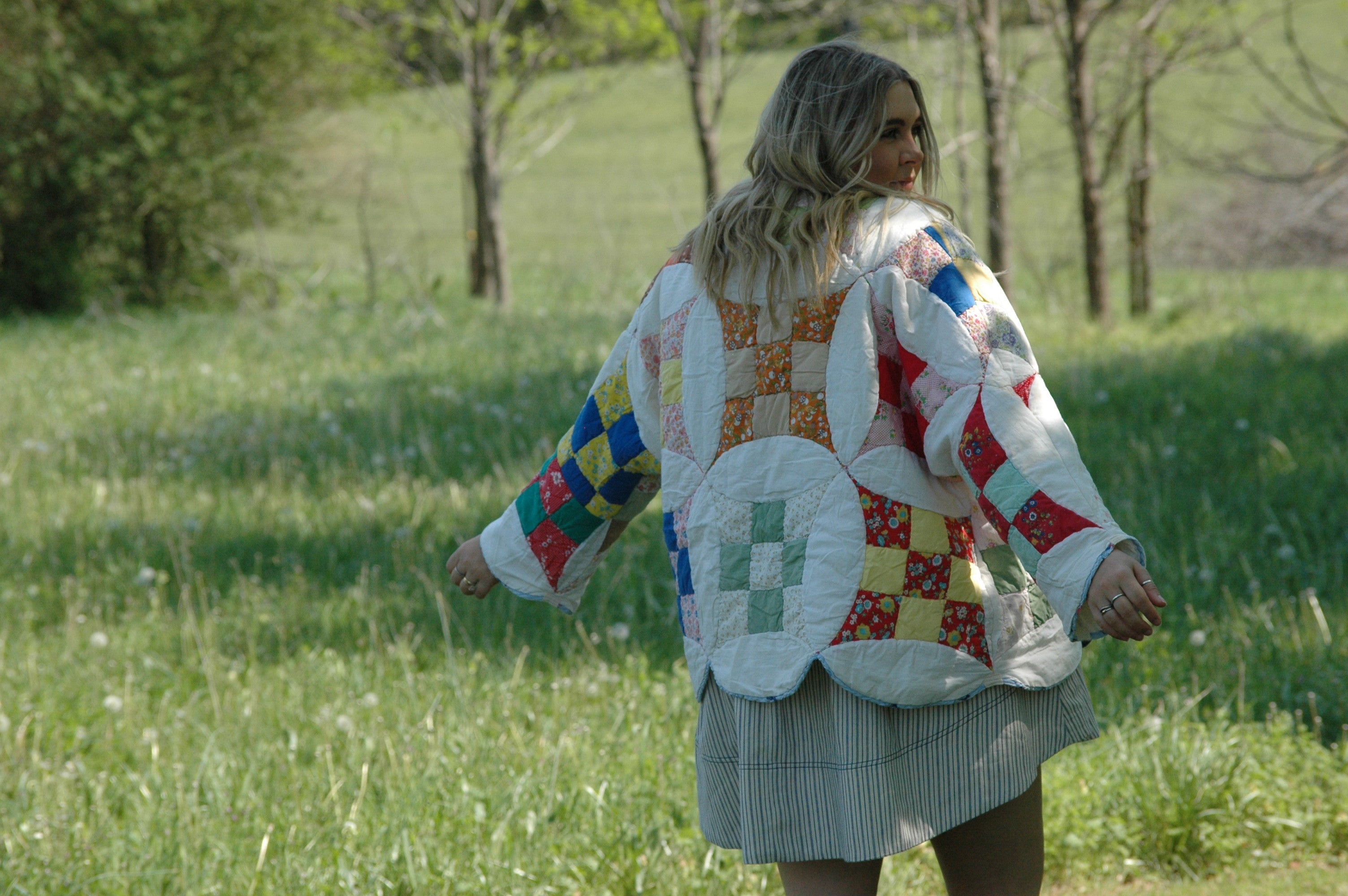 Vintage Glorified Nine Patch Quilted Jacket