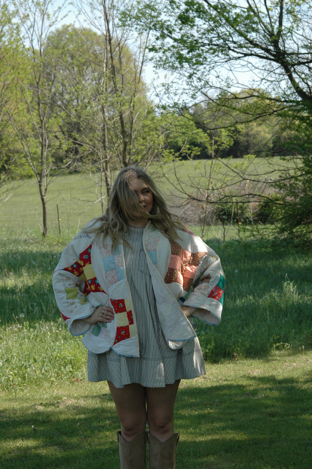 Vintage Glorified Nine Patch Quilted Jacket